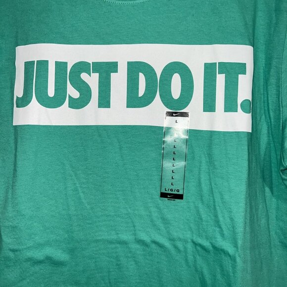 Nike Tee Sportswear Just Do It. Logo Green Men’s Large - Picture 3 of 8
